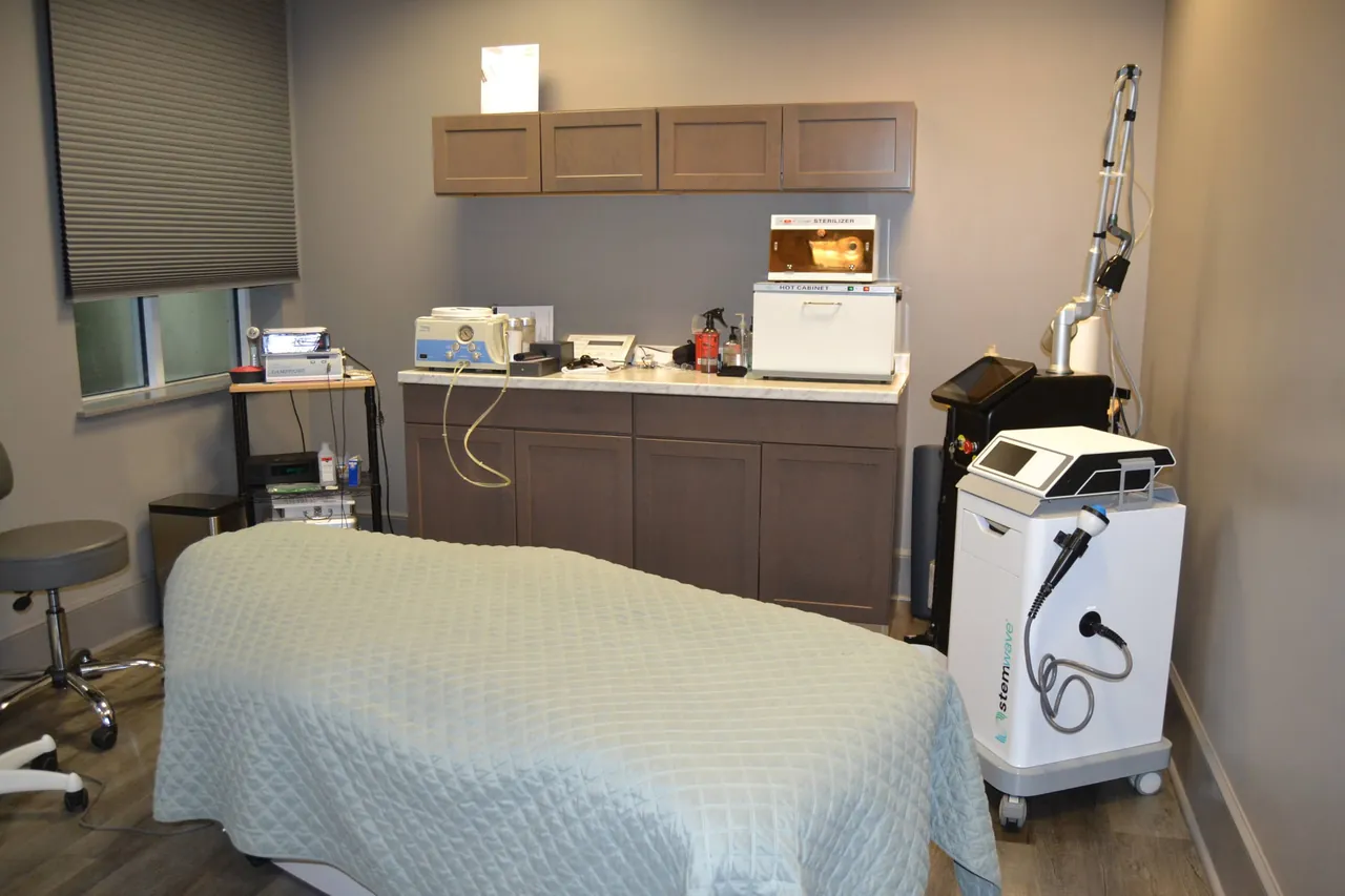 Treatment room with LamProbe and hydro microdermabrasion equipment in Lakewood Ranch